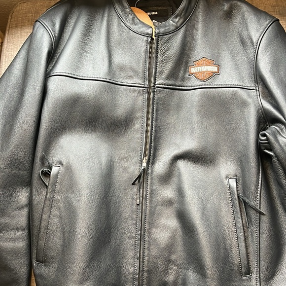 Harley Davidson Motorcycle Black Leather Riding Jacket 4XL - Picture 11 of 14